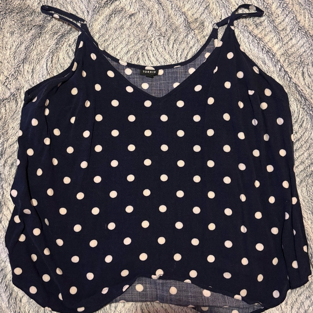 Torrid Dark Blue Polka Dot Camisole